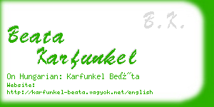 beata karfunkel business card